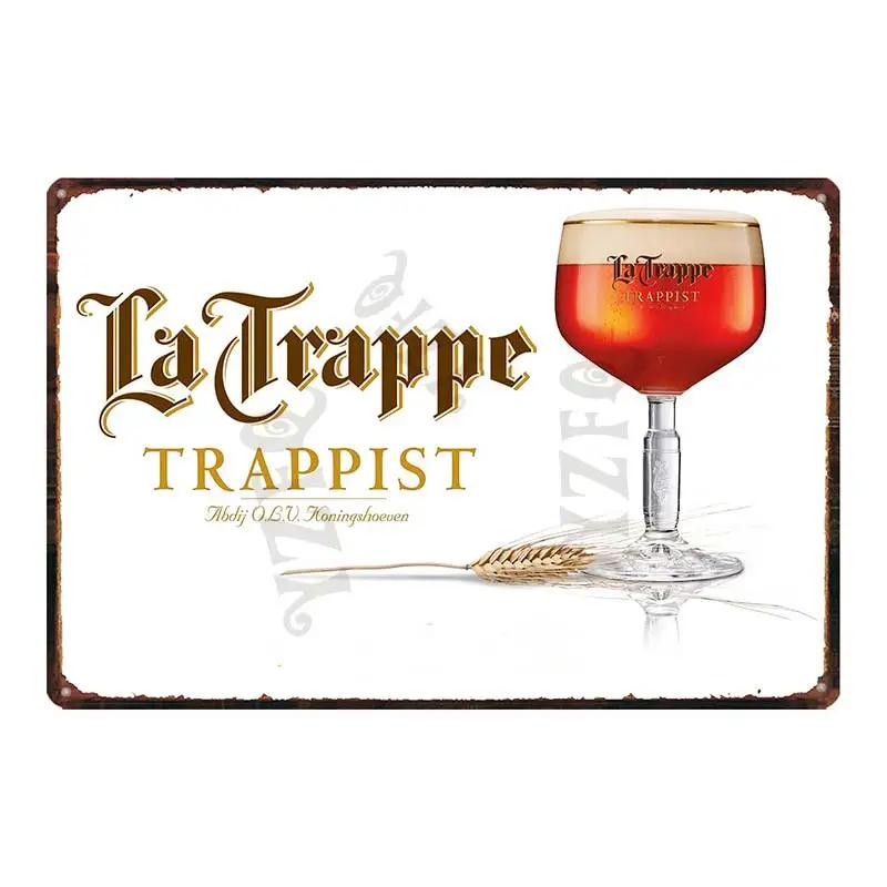 Birra Belga VintageBrugse Zot La Trappe Segno Metallico Lattina Targhe Per Muro Bar Pub Arte Cucina Caffè Decorazioni Casa 30X20CM DU-8282A