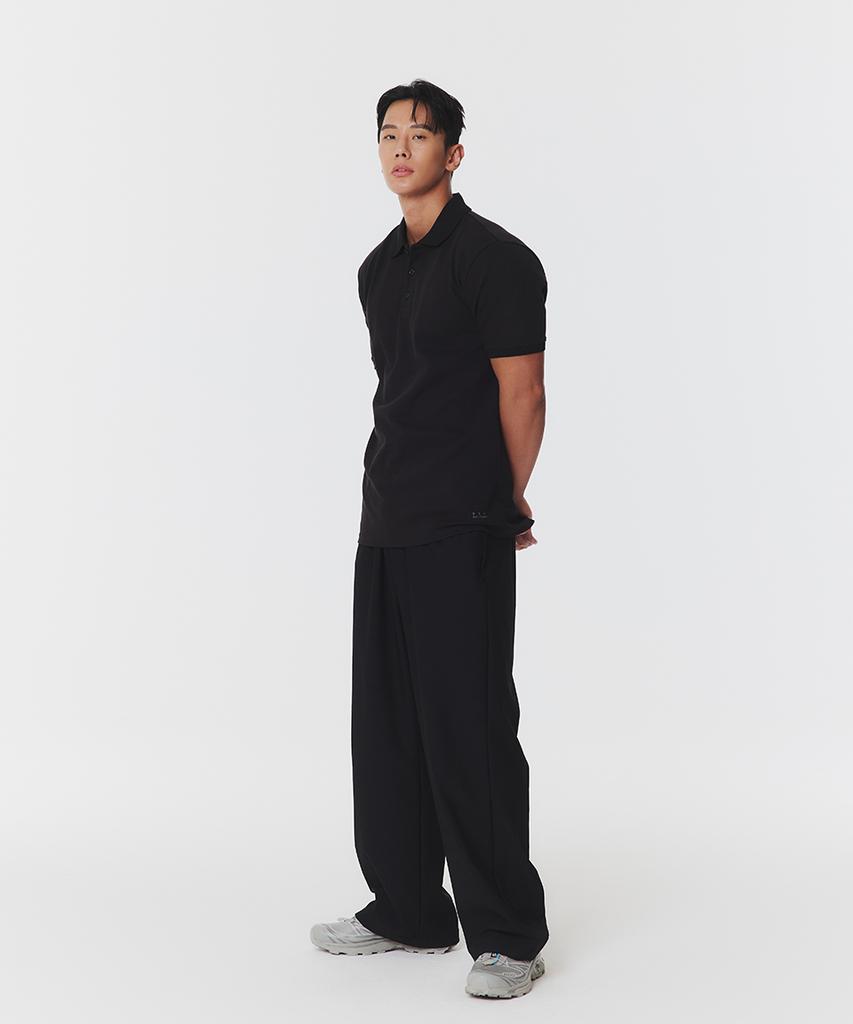 MUSINSA STANDARD SPORTS Ribbed Wide Pants [Black]