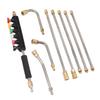 Pressure Washer Extension Wand 5 Straight Rod 3 Curve Rod Set Power Washer Lance with 6 Nozzles