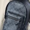 Coach Borsa a Tracolla Uomo West 20 Logo Classico Tasca Multifunzionale Tela Rivestita e Pelle Tracolla Nera 2853-QBAF4