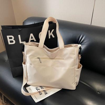 Simple Large Capacity Women's Tote Bag All-matching Light Foldable Shoulder Commuting College Students Class Cross-body