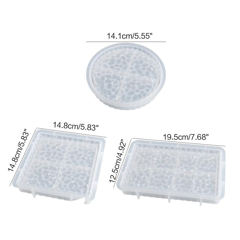 Diamond Pattern Storage Tray Coaster Mold Silicone Ornament Mold Resin Casting Molds for Making Faux Agate Slice Cup Mat