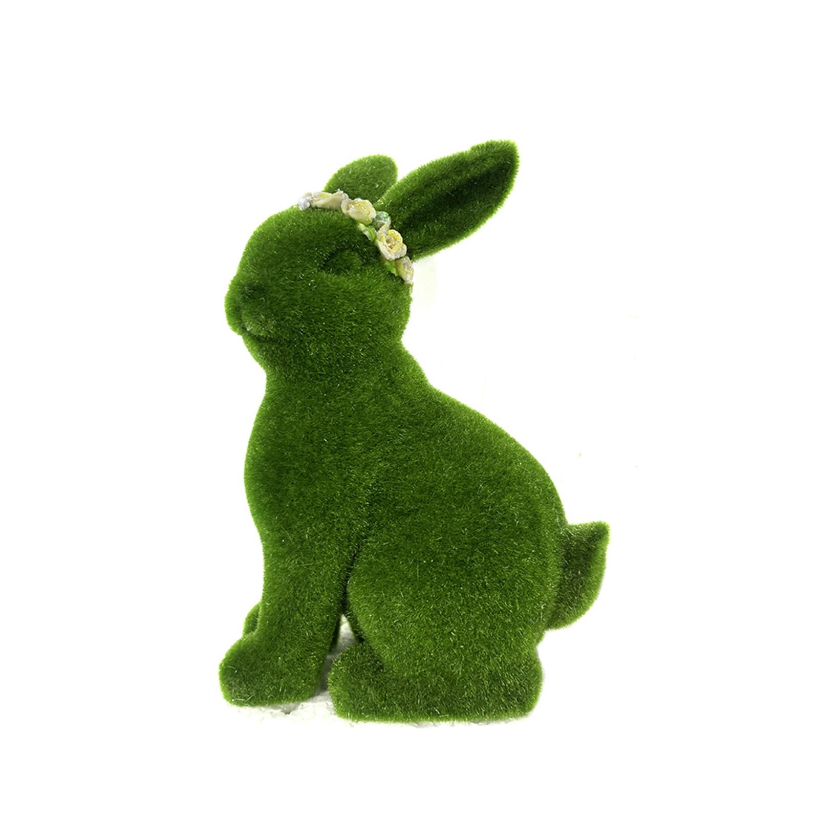 

Flocked Garden Ornament Holiday Decoration Resin Craft Animal Figurine One Size