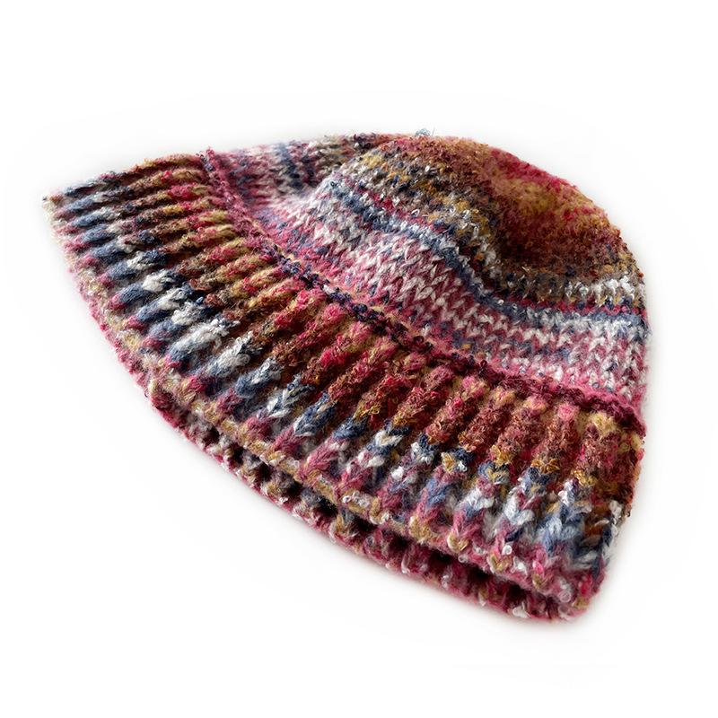 

Fashion Women Vintag Autumn Winter Wool Acrylic Bucket Hats Outdoor Lady Female Panama Fisherman Cap Hat For Women Wholesale One Size