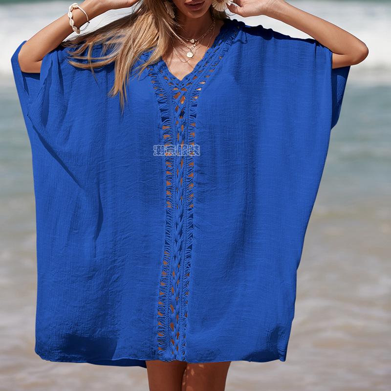 Ručně háčkované plážové přehozy: Průsvitný, Středně dlouhý, Ochrana před sluncem