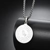 Men's Praying Hands Coin Pendant Round Medal Necklace Religious Hands Prayer Jewelry