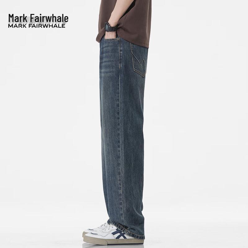 Mark Fairwhale Men's American Retro Loose Straight Jeans