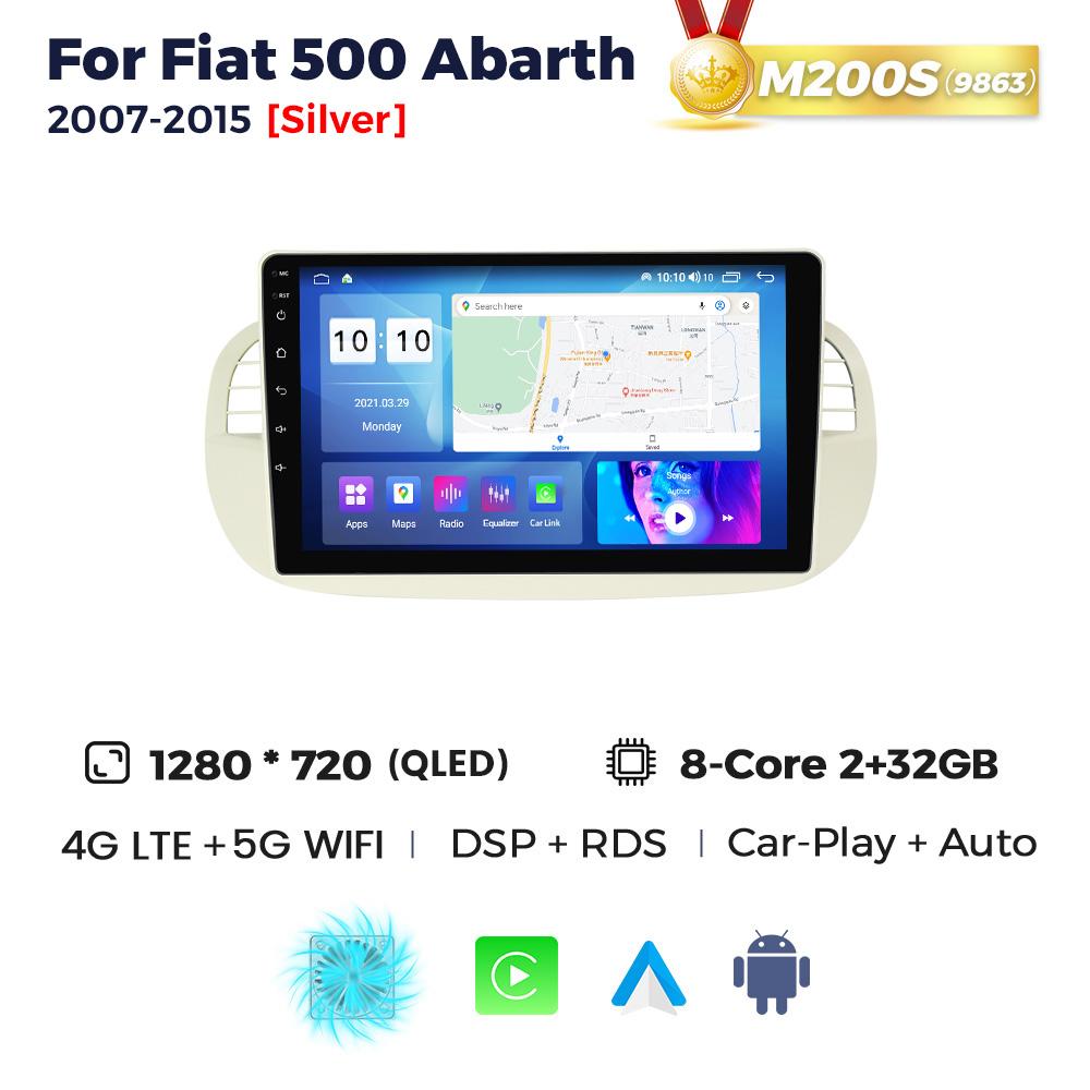 Navifly 9inch 1din Android Car Radio Stereo For FIAT 500 Abarth 2007-2015 Multimedia Player Wireless Carplay Auto GPS Navigation