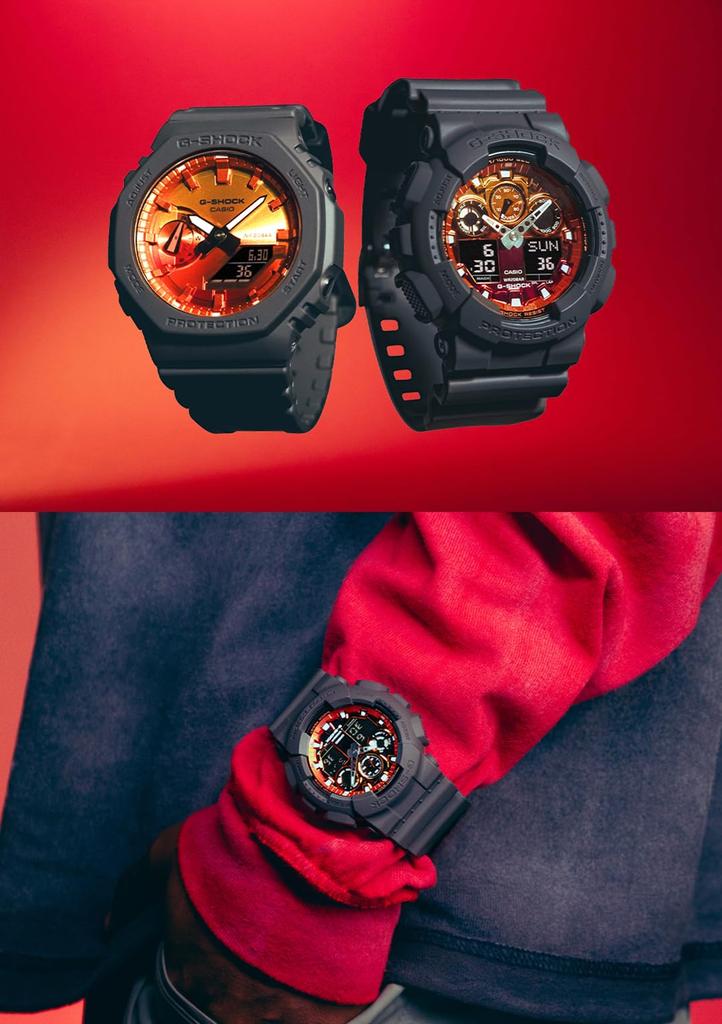 Casio G-Shock Flame Inside Series GA-100FL-8AJF Pánské hodinky, Šedé (Oficiální japonský produkt)