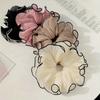4Pcs White Black Coffee Pink Elegant Wide Brim Scrunchies for Women and - Large Contrast Binding Hair Ties for Simple Style Ponytail Holder