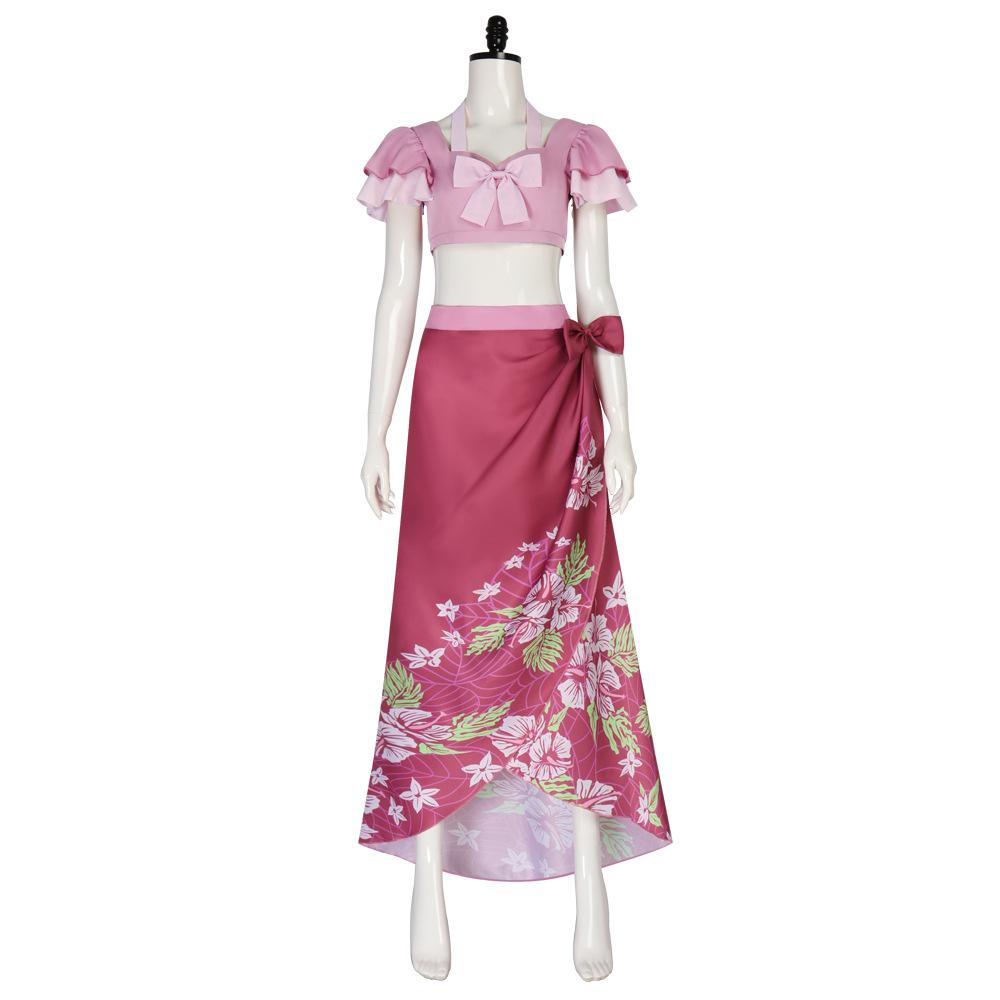Aerith Gainsborough Cosplay Fantasy 7 Costume Summer Pink Dress Skirt Tube Tops Cute Girls Bathing Suit Halloween Carnival Suit