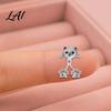 Exquisite Metal Texture Studs 1 Pair Cute Funny Cat Earrings for Women Teens Girls Minimalist Versatile Jewelry Mini Animal Stud Earrings Statement