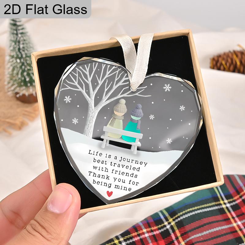Friendship Keepsake Glass Ornament, Ideal Gift for Friends, Thank You Keepsake, Home Decor, Gift for Friendship Appreciation, Christmas Gift