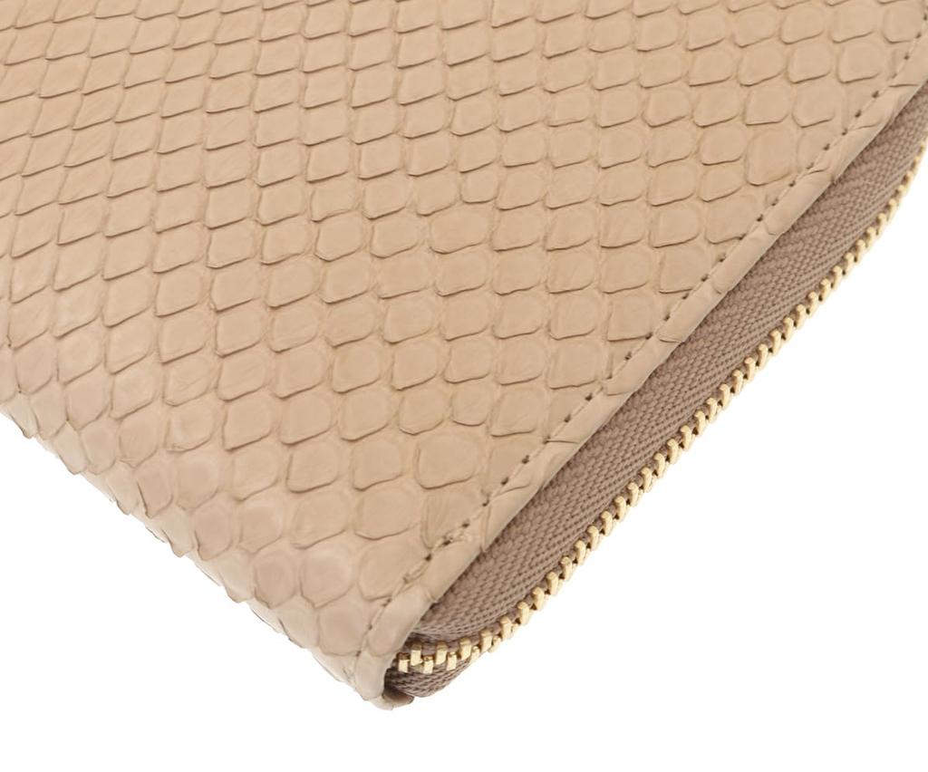 Travel Wallet Gray Python Sand Beige [Genten]