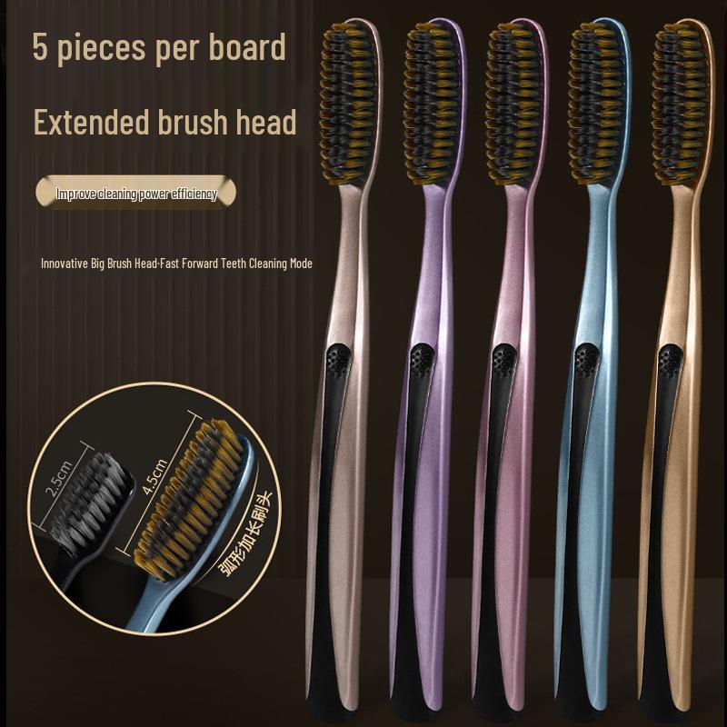 Clear Yang Adult Toothbrush - Soft Bristles, Gilded Series, Extra Large, Men's Family Pack