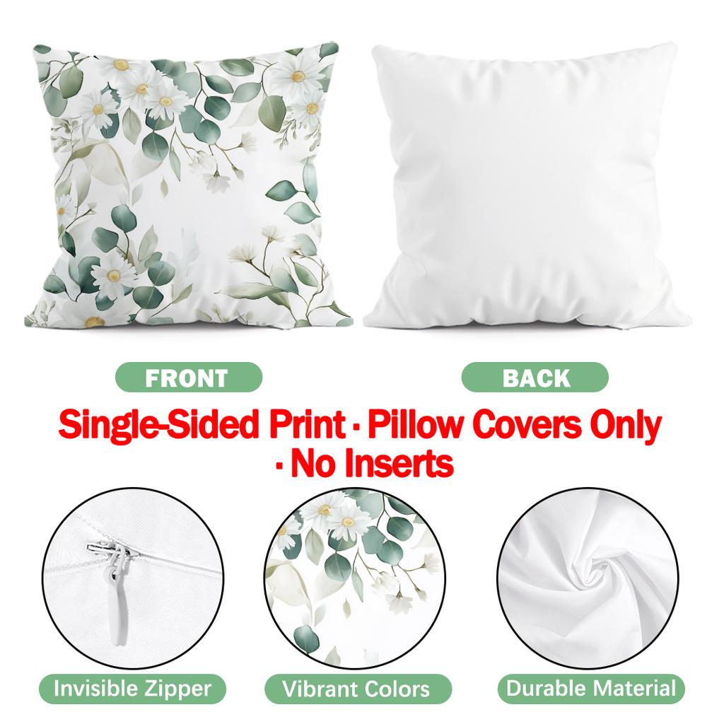 Eucalyptus Blessings Pillowcase Printed Polyester 40/45/50Cm Throw Pillowcover Decorative Sofa Cushion Pillowslip Home Decor