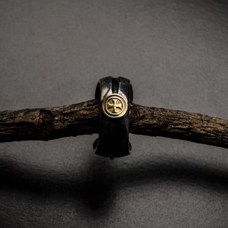 Cross Creed Series Medieval Iris Ring European and American Open Ring Flower Ring