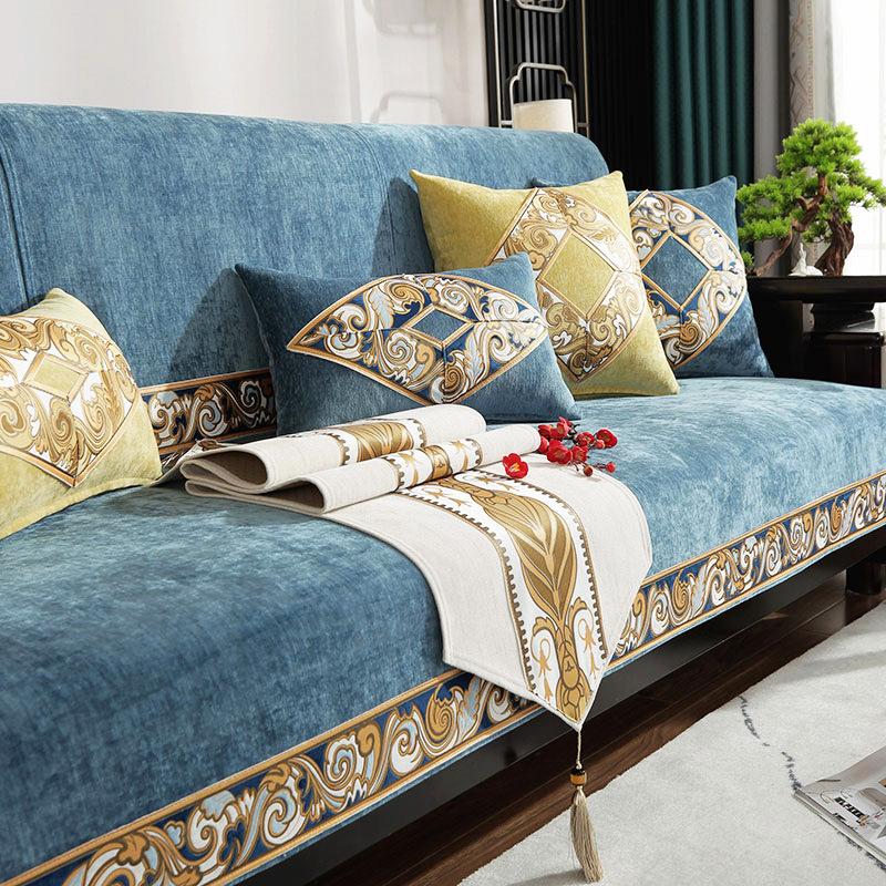 Chenille Sofa Towel Anti-slip Couch Covers for Living Room Furniture Luxury Solid Sofa Cover Chinese Style High Grade