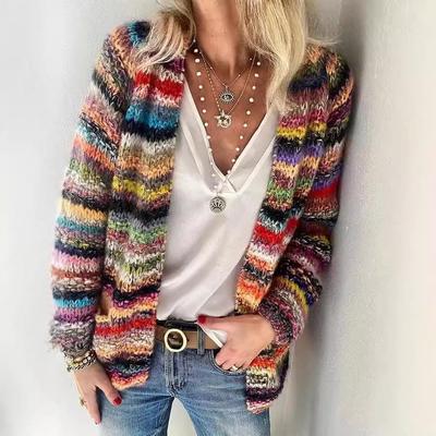 Kleurrijke Gebreide Cardigan voor Dames - Speels & Losse Pasvorm voor Herfst/Winter 2021