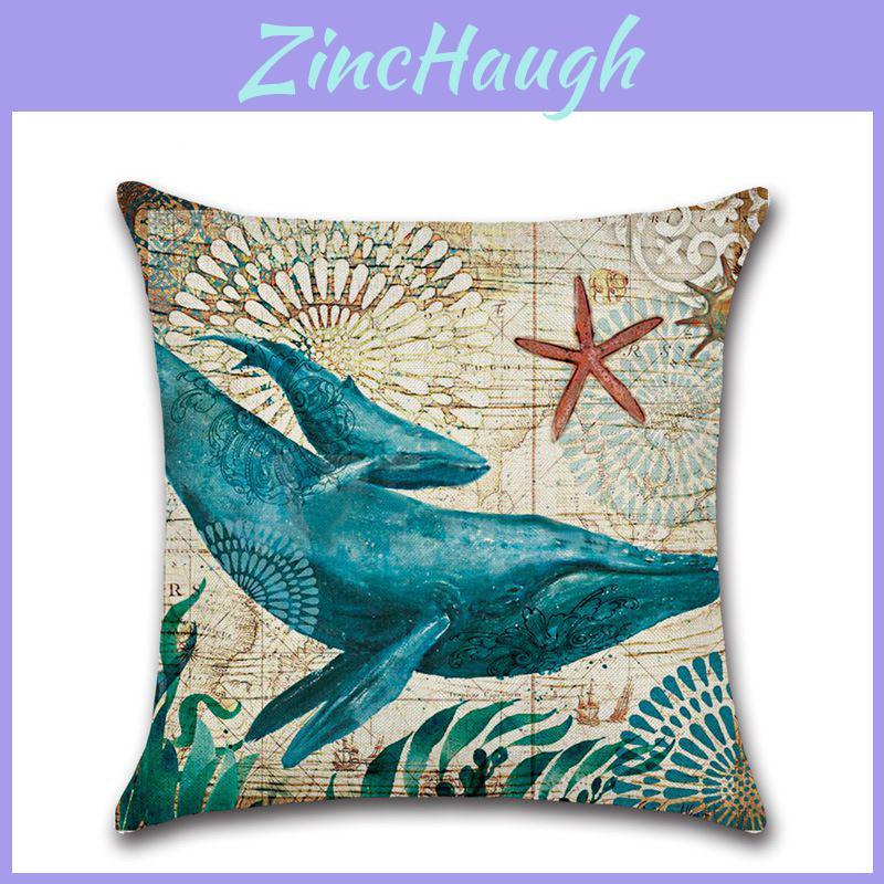 Vintage Ocean Series Thick Peach Skin Velvet Pillow Cover Simple Style Pp Cotton Cushion Case 45*45cm