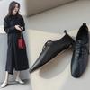 2024 Women Flats Oxfords Shoes Natural Genuine Leather Flat Casual Shoes Cow Leather Mixed Colors Square Toe Shoes Lady 33-43