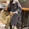 Men's Mid-Length Woolen Coat: Casual, Trendy, Oversized High-End Winter and Autumn Windbreaker.