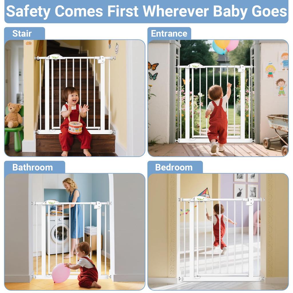 Ycozy BabySafe Baby Safety Pet Baby Baby Tension Baby Height Installation Width Gate, Stairs, Gate, Children, Gate, Dog/Cat, Auto-Close, Gate, Fence,