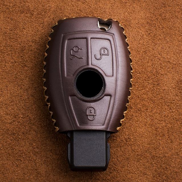 Innenraumleisten Echte Leder Auto Schlüsselanhänger Hülle Für Mercedes benz A B R G Klasse GLK GLA w204 W251 W463 W176 Smart Key