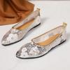 New Summer Soft-Soled Single Shoes Women's Pointed Toe Shallow Mouth Sequin Mesh Breathable Slip Non-Slip Low-Top Flats