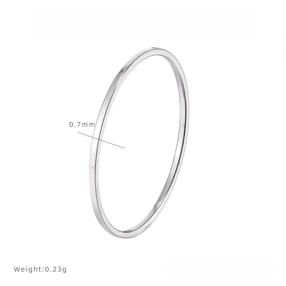 

Минималистичное ультратонкое кольцо 0,7 мм без вставок, не тускнеющее, из титановой стали, нишевое ювелирное изделие высокого класса для женщин 9