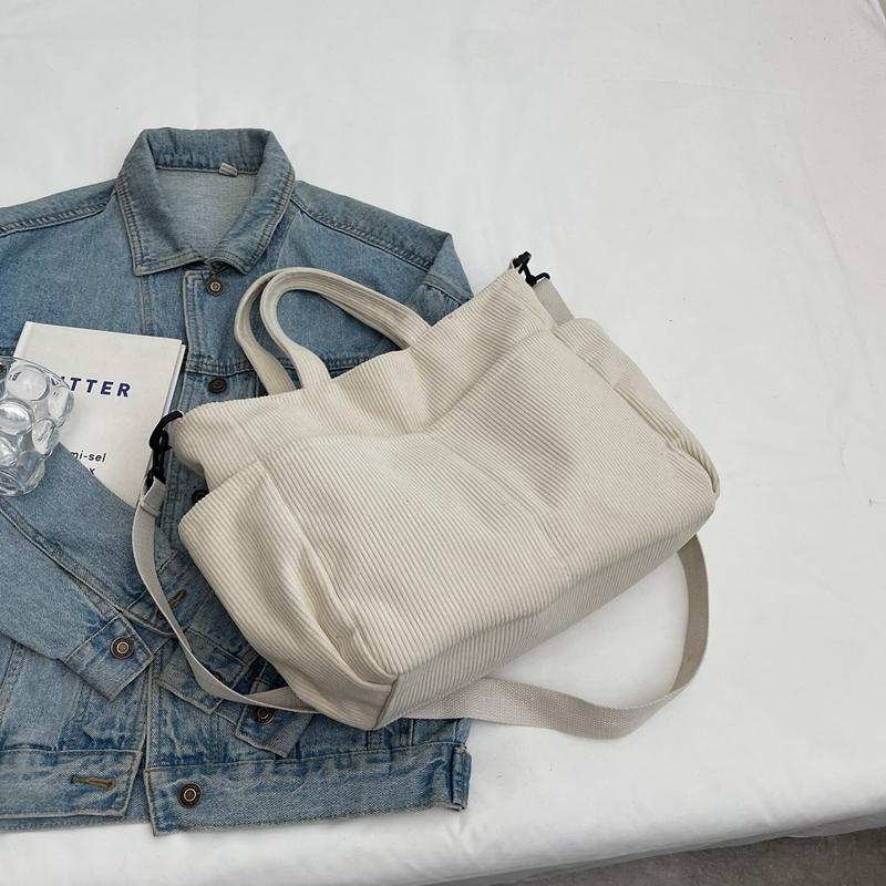 Corduroy Bag Large Capacity Tote Bag Women's Shoulder Bag Student Class Big Bag