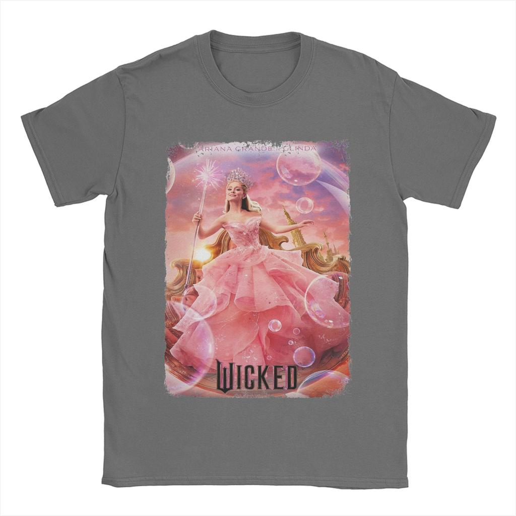 Wicked Fantasy Movie T-Shirts Men Elphaba Glinda Leisure Cotton Tees Crewneck Short Sleeve T Shirt Printed Clothing