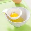 Easy-Clean Egg Yolk Separator with Silicone Grip - Durable White Plastic, Perfect for Cooking & Baking