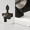 Torso Sculpture with Marble Base Modern Decorative Object Antiqued for Bookshelf