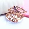 Purple Gold Hollow Car Flower Ring Cold Wind Rose Plated Rose Gold Wave Pattern Ring Jewelry Women