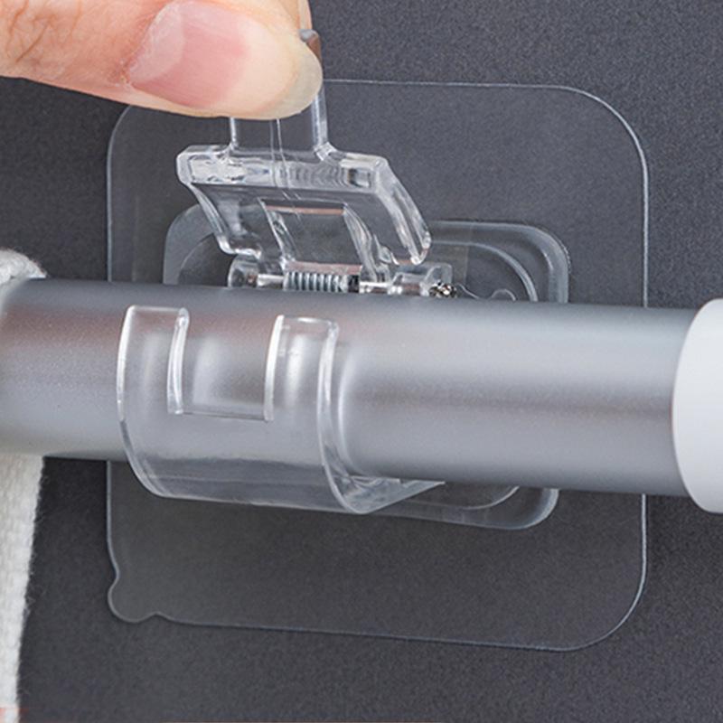 Punch-Free Telescopic Shower Curtain Rod & Adhesive Hook Set