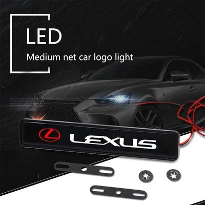1PC 16.5X3CM Acrylic Car Front Grille Bonnet Wiring LED Emblem Head Light Badge Personalized Modification Vehicle Accessories