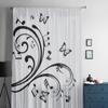 Musical Notes and Butterflies Tulle Curtains for Living Room Decoration Modern Veil Chiffon Curtains Bedroom Sheer Voile