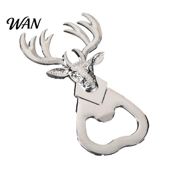 Deer Head Bottle Opener Opener, Creative Beer with Puns "One Outdoor Camping You" Meaning, Zinc Alloy Wedding Favor Gift for Groomsmen 3D