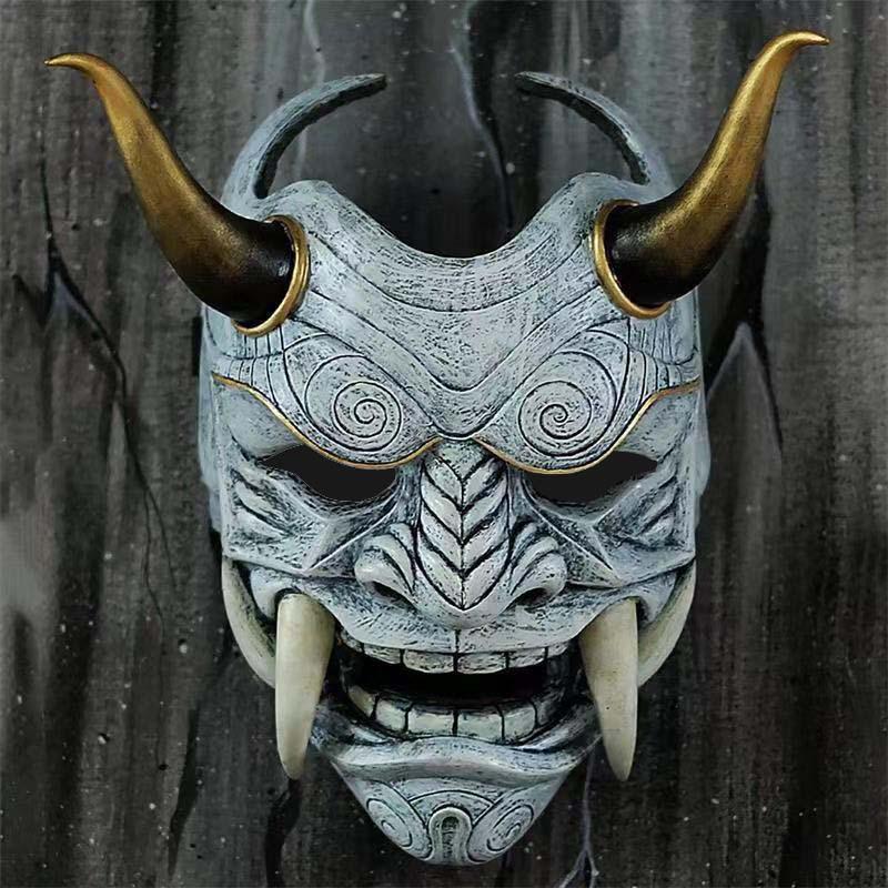 Rote Hannya Dämon Samurai Maske - Japanisches Noh Cosplay für Halloween