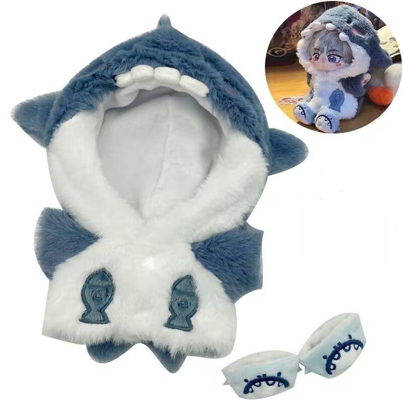 20cm Oblečení pro bavlněnou panenku Žraločí mikiny Kreslený zvířecí kabát Plyšová panenka Plněná figurka panenky Oblékací hra Hraní Dárky