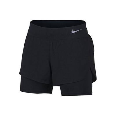 2-In-1 Running Fitness Mid-Rise Drawstring Shorts Women Shorts Black AQ5421-010