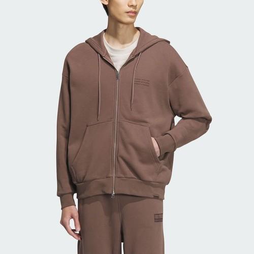 Adidas Men's Sports Casual Hoodie Layered Earth Brown Jacket