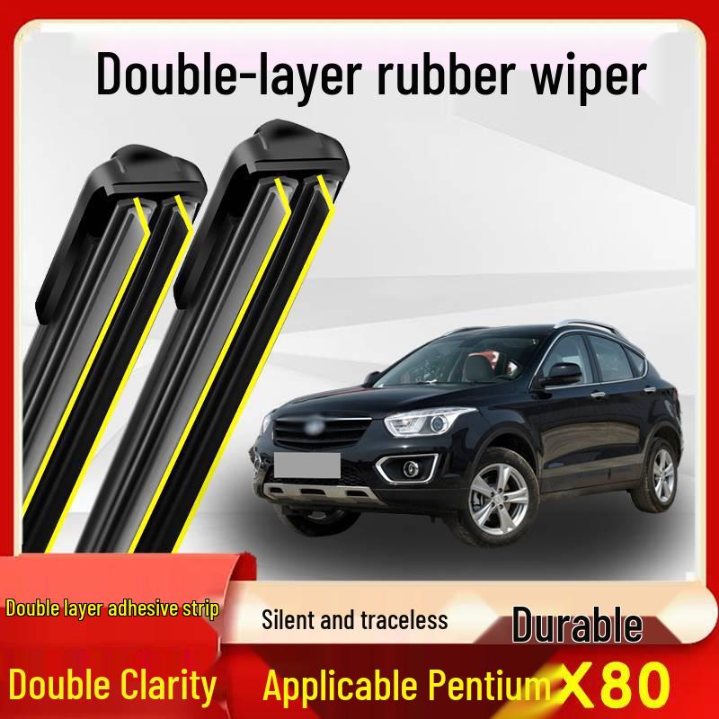 Silent Besturn X80 Wiper 13-18 Models Double-Layer Rubber, Front & Rear, Bone-Free