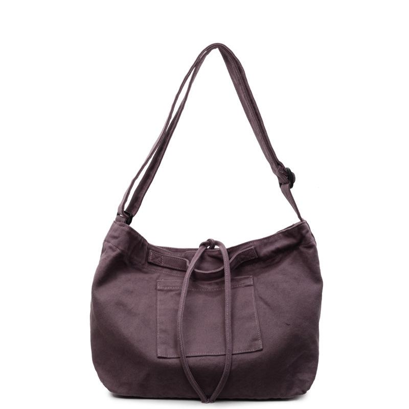 Stylish, simple and large-capacity cloth bag, new solid color shoulder bag, Korean version trendy portable messenger bag.