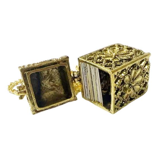 Mini Tarotkarten Anhänger Halskette, Bunter Antikmessing Käfig Anhänger mit 22 Großen Arkana, Spiritueller Schmuck für Frauen, für Tarot-Liebhaber Anfänger