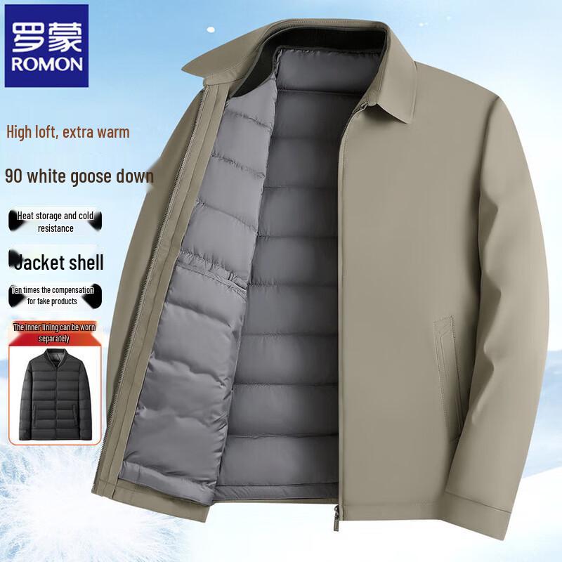 Romon Men's Detachable Liner Goose Down Jacket