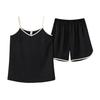 Ice Silk Pajamas Set for Women Satin Camisole Sleepwear V Neck Cami Top Shorts Set Summer Two-Piece Lounge Homewear