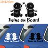 1 PC Auto Decoration Cartoon Window  Car Sticker Twins Baby On Board Decals
