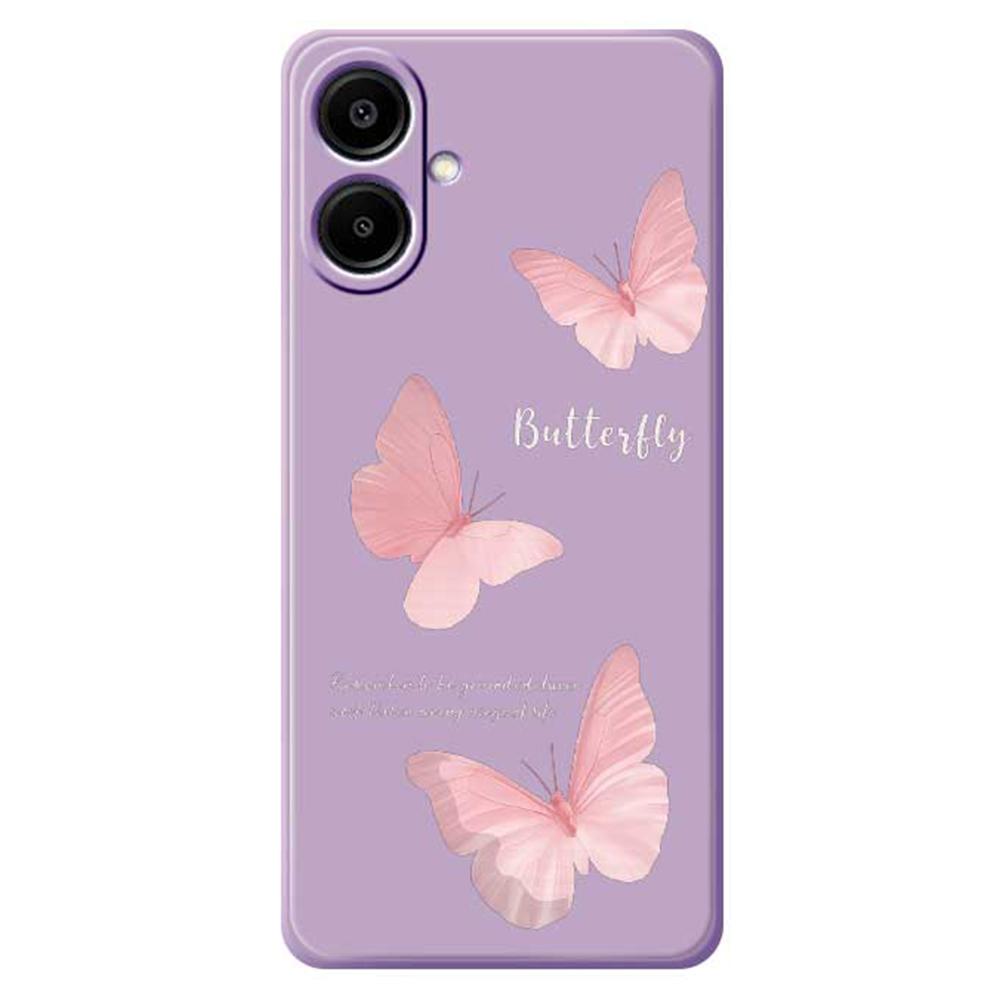 Für Samsung Galaxy A07 4G Hülle Schmetterlingsmuster Druck Gerade Kante TPU Handy-Rückseite